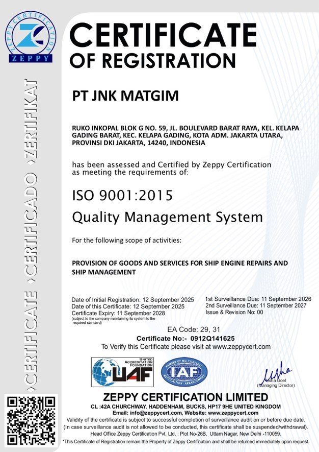 ISO 9001 Certificate